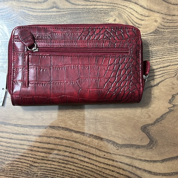 Clutch organizer red faux croc new - Picture 2 of 8